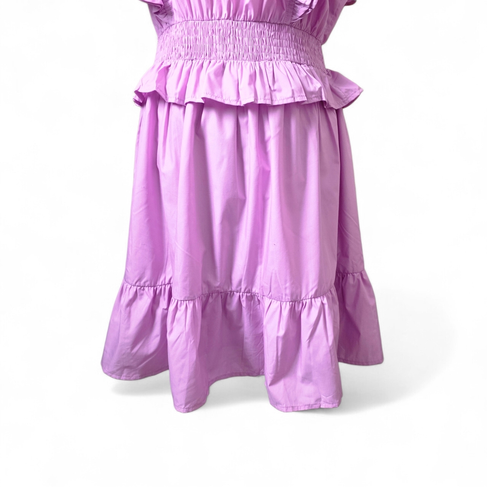 Entro Lavender V-Neck Top with Ruffles - Picture 5 of 11